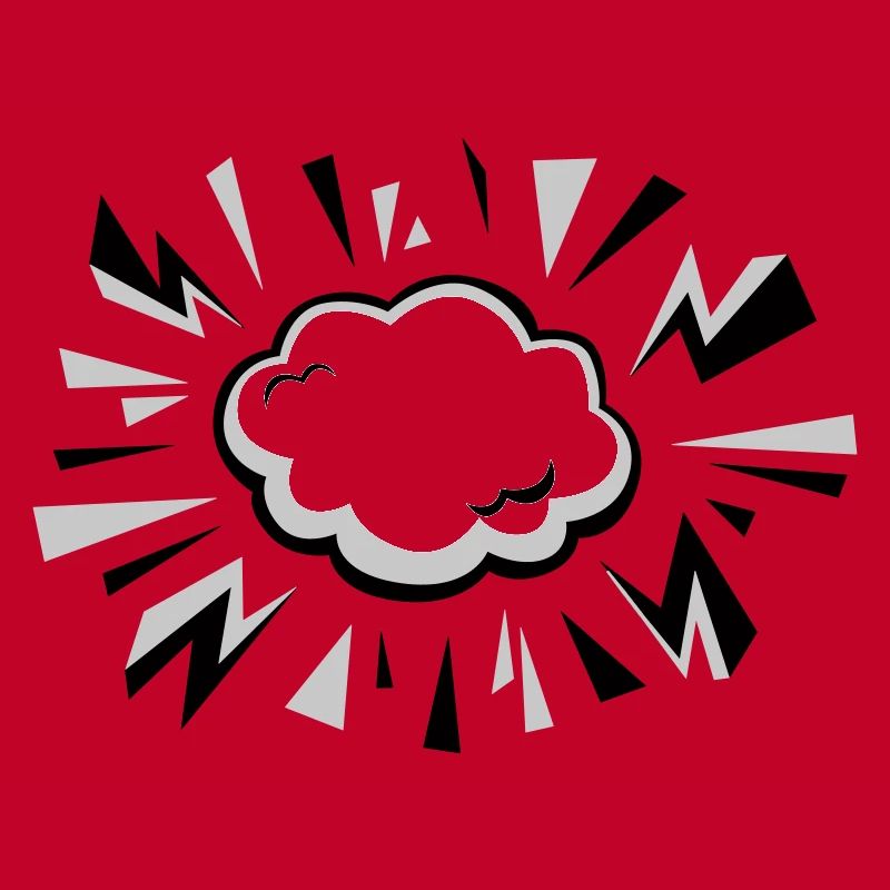 Comic Wolke mit Blitzen