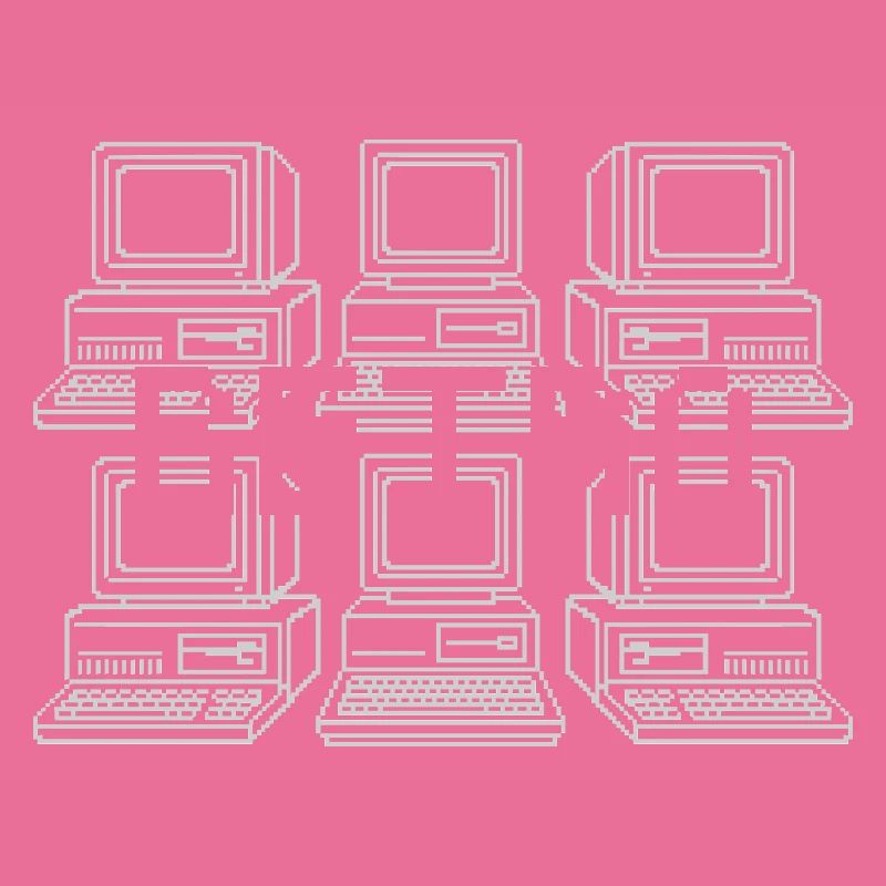 Retro Computer Grid Techno