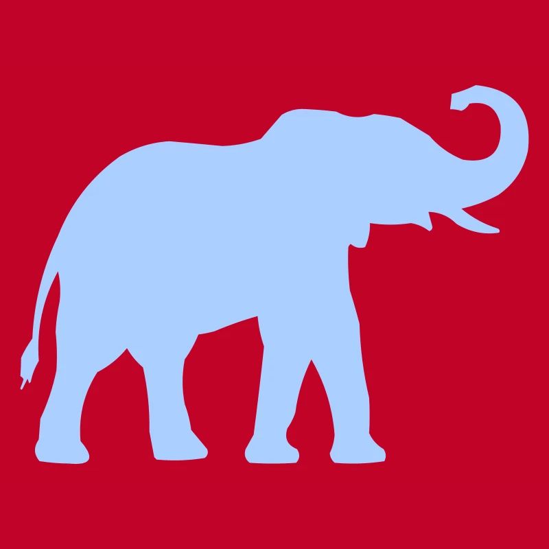 Blue elephant outline