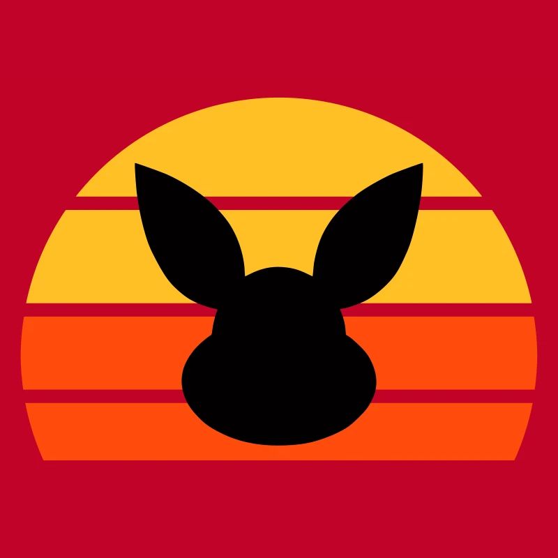 Tête de lapin devant le demi-soleil
