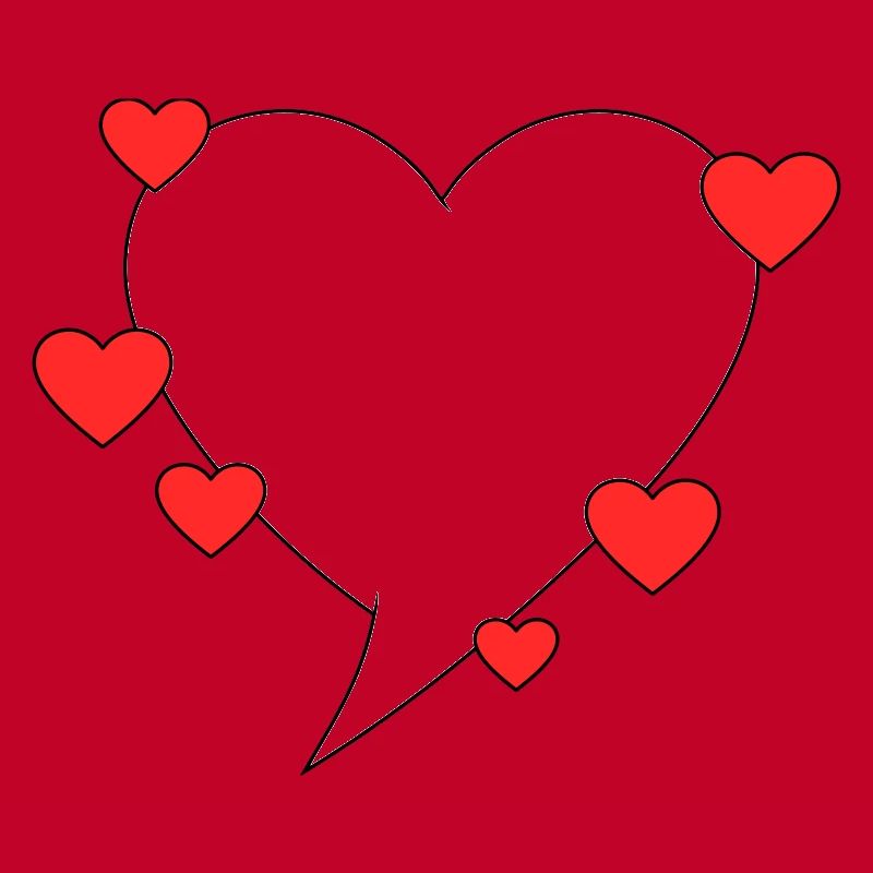 Speech bubble with hearts