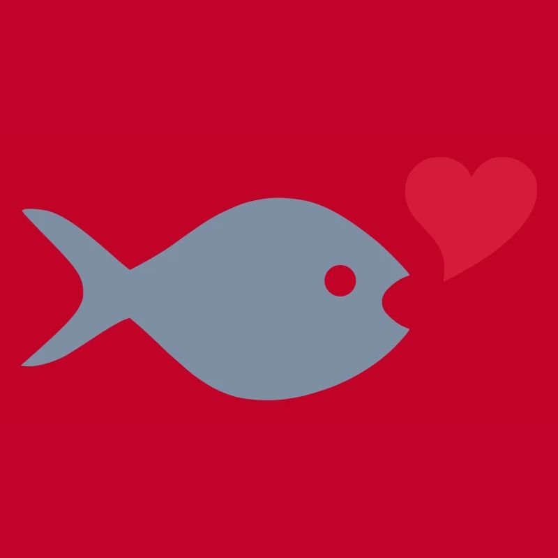 ★ couleurs de conception modifiables ★ poisson, coeur, bulle d'air
