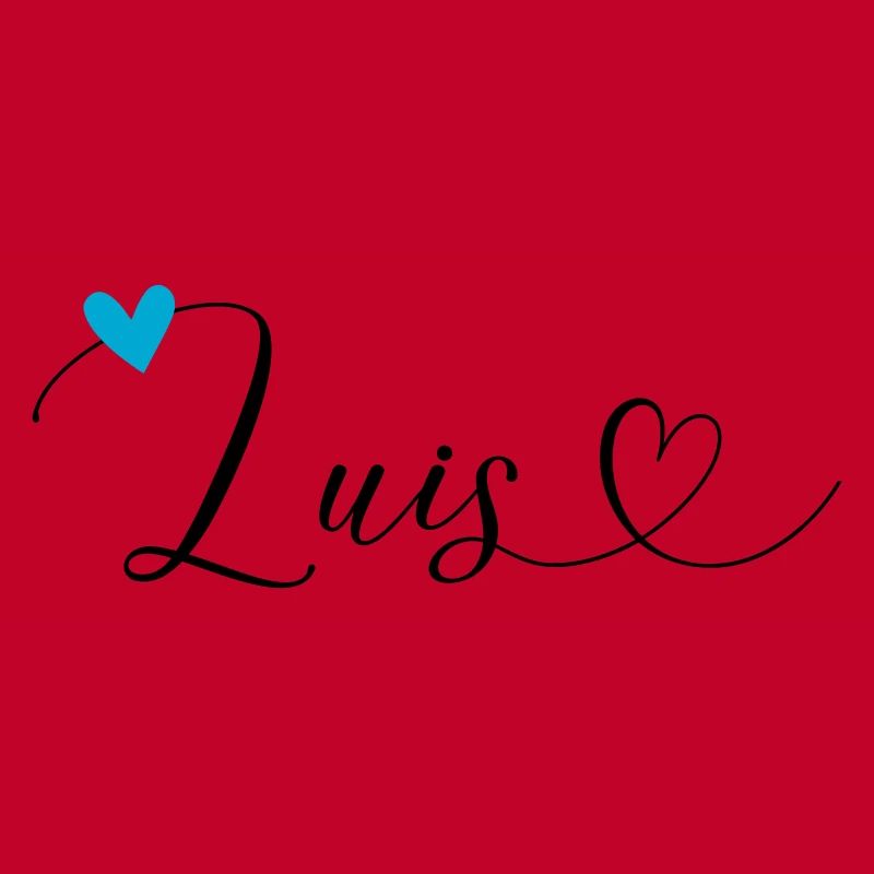 Luis Surname First name Calligraphy Heart