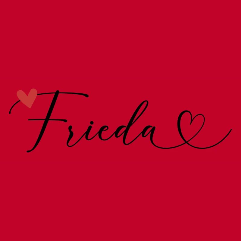 Frieda Last name First name Calligraphy heart