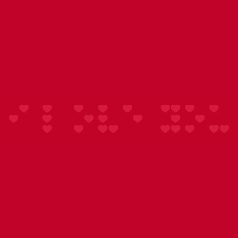 Je t’aime en code braille, script braille.