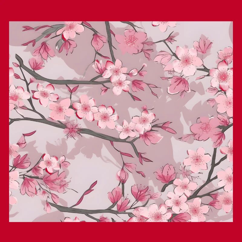 Sakura Cherry Blossom Tree Japan Hanami Pattern