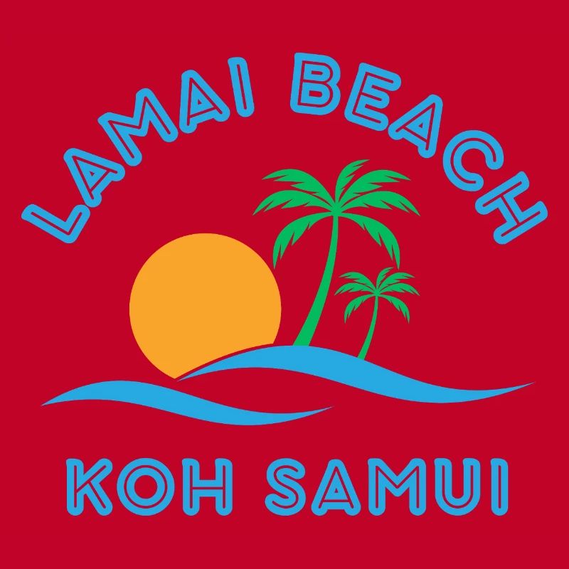 Coucher de soleil de la plage de Lamai Koh Samui