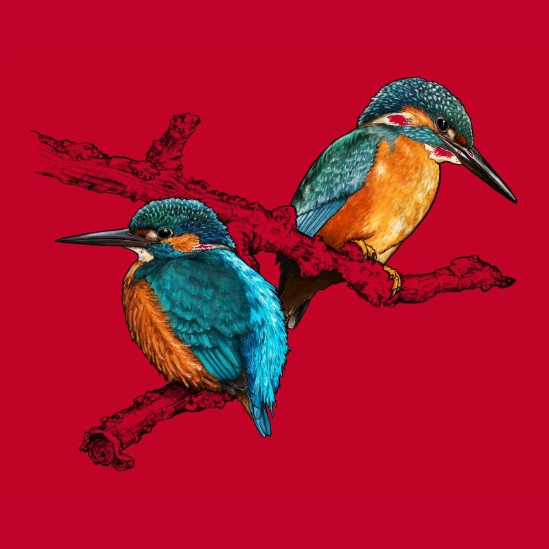 zwei Eisvögel