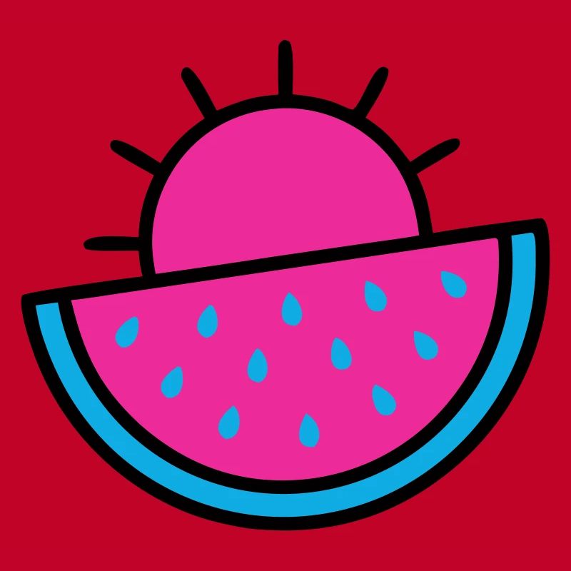 Wassermelone Sonne 90s Pop-Art