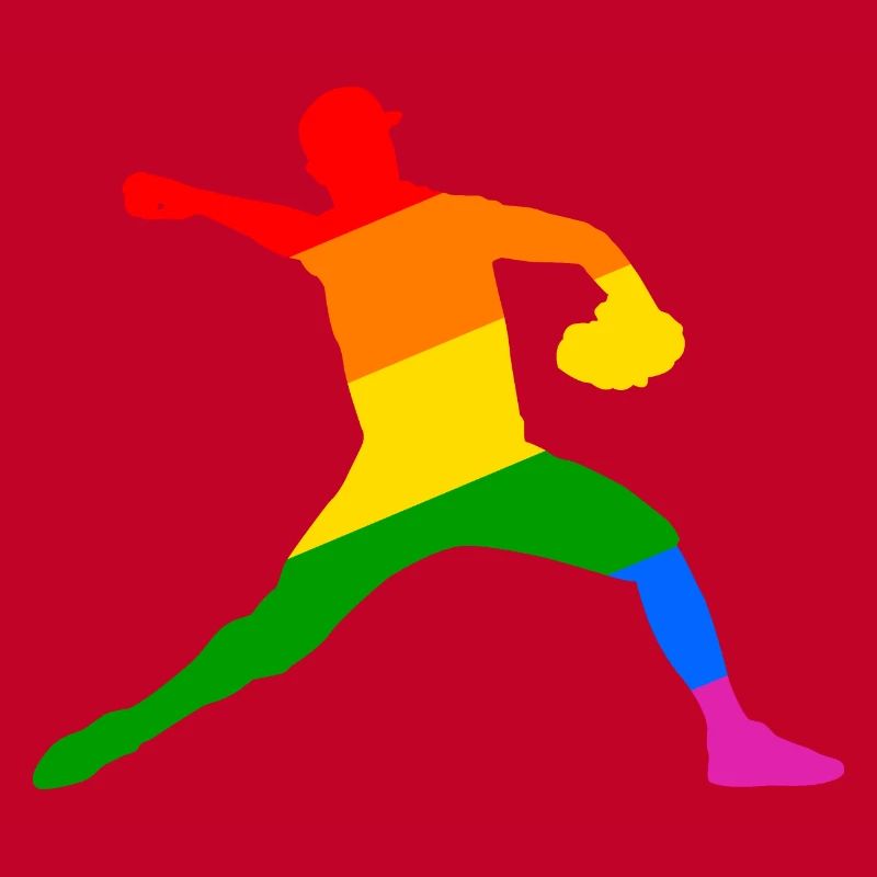 Regenbogen Baseball Player Geschenk