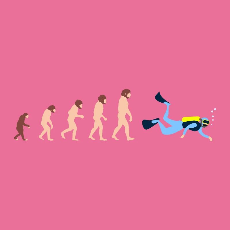 Diving Human Evolution Divers Fun Gift