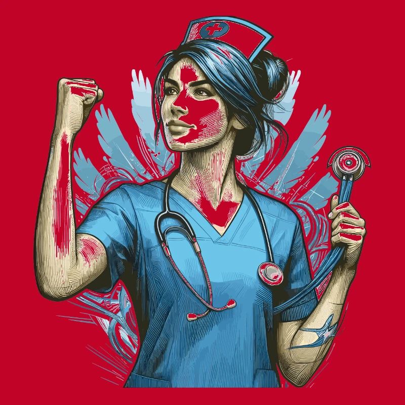 Krankenschwester Siegespose Geschenk