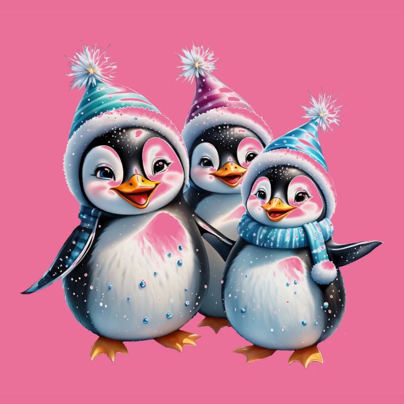 Three adorable penguins