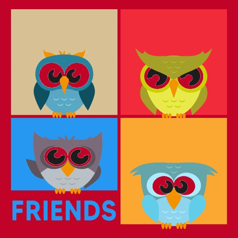 Eule "bunte Eulen" eulenchaos Eulen-Kunst