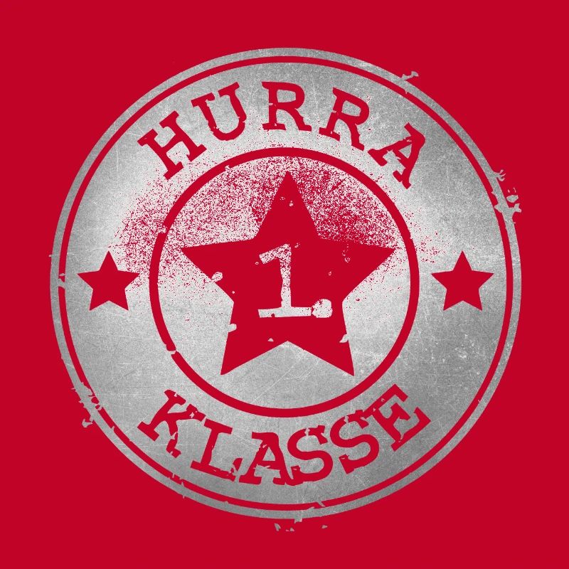 Hurra 1. Klasse - silbernes Abzeichen mit Stern 