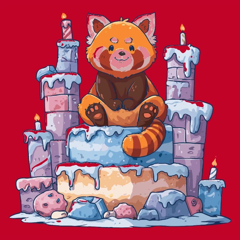 Roter Panda auf Eis-Torte