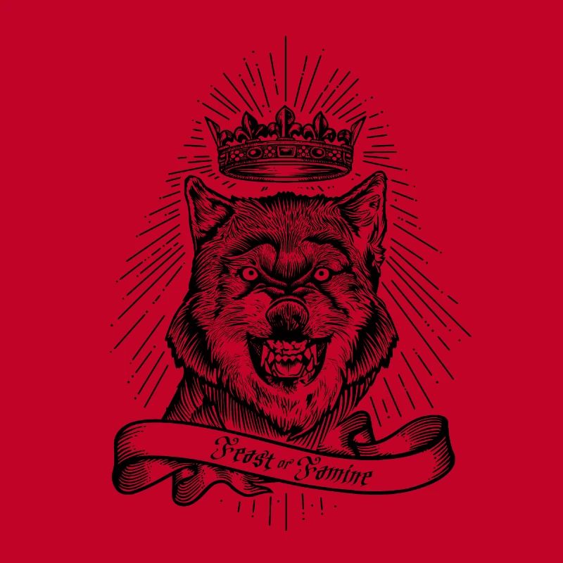 "Fest oder Hunger" gekrönter Wolf