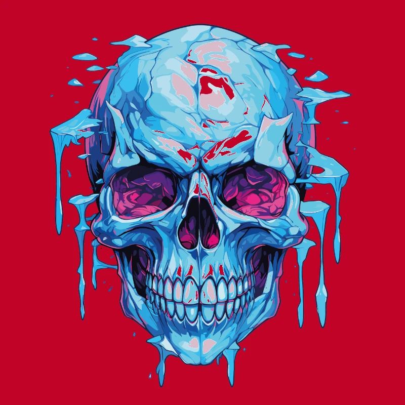 Neon Eis Schädelkunst