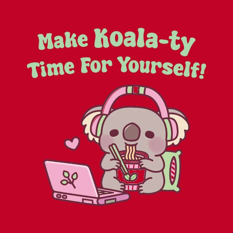 De mignons koalas mangeant des nouilles font du temps pour les koala-ty
