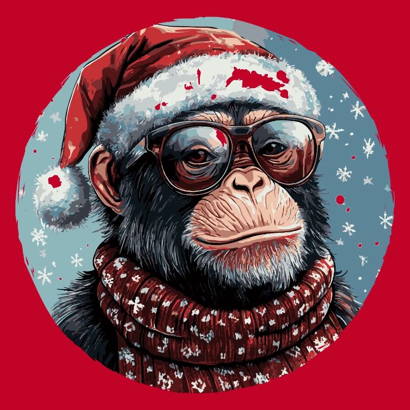 Noël singe drôle, cool