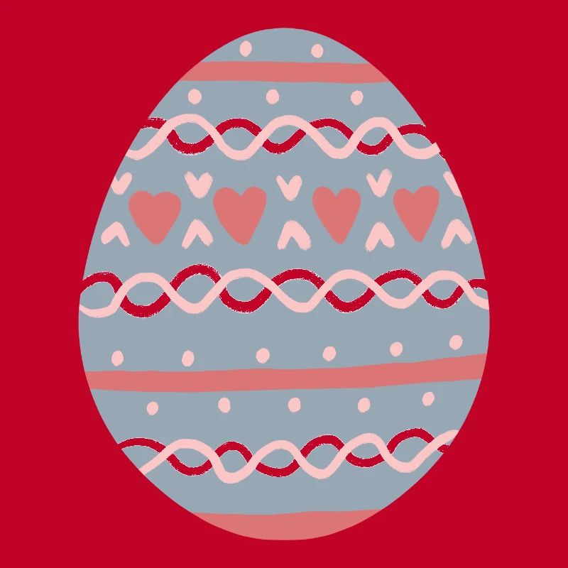 Pastel Hearts Egg Pattern
