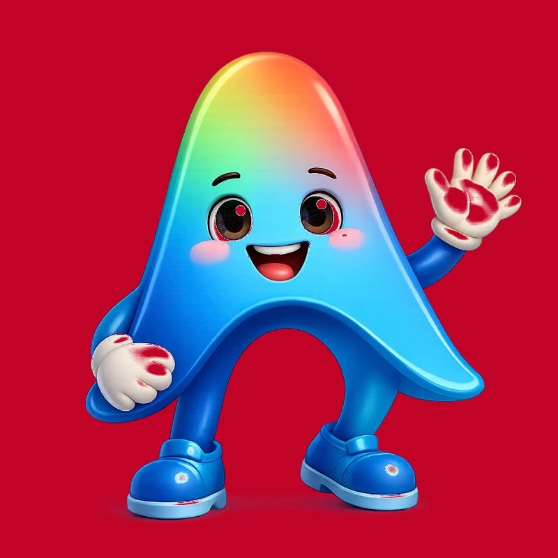 Cute Rainbow Mascot Sticker Antigravity