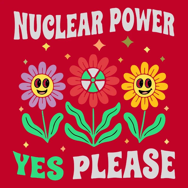 Atomkraft Ja Bitte mit Blumen retro