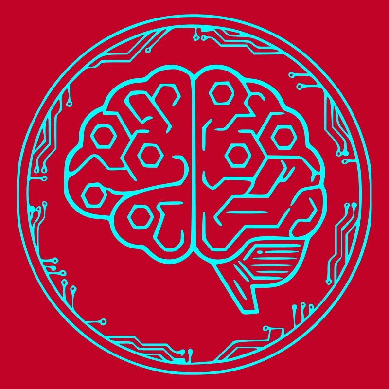 Cyber Brain AI Tech Circuit Vector