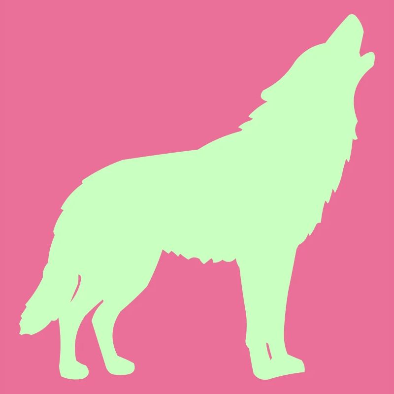 Wolf Silhouette Neon Green