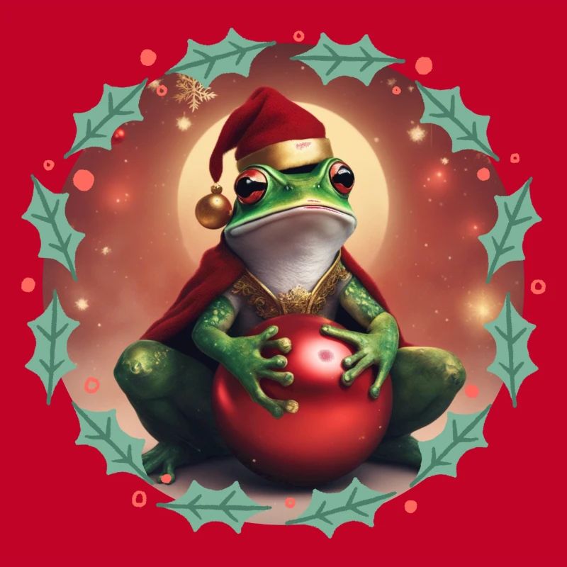 Frosch mit Weihnachtskugel 2