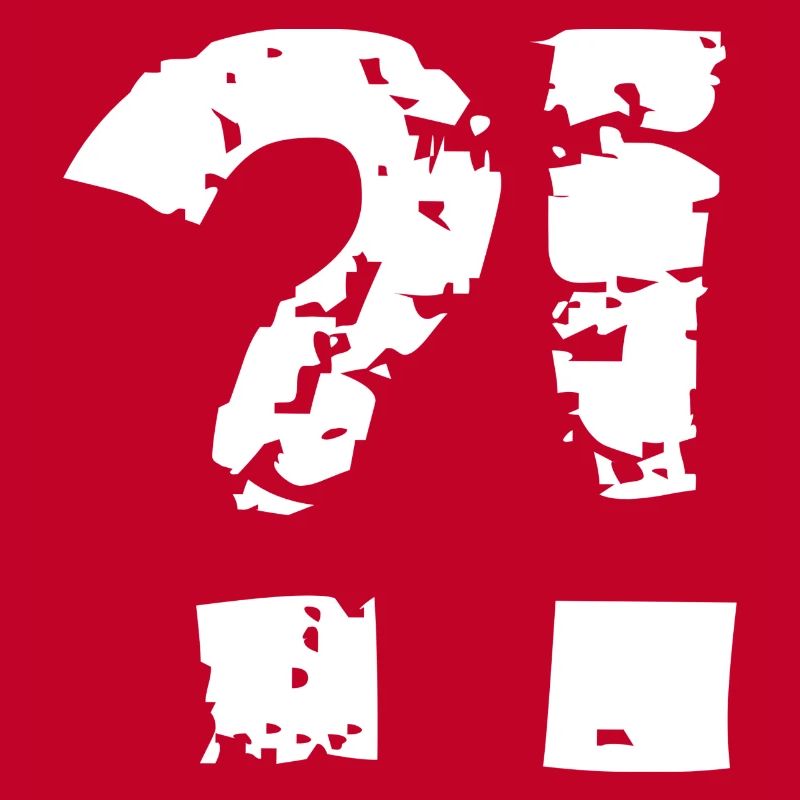 Question mark exclamation mark comic style.