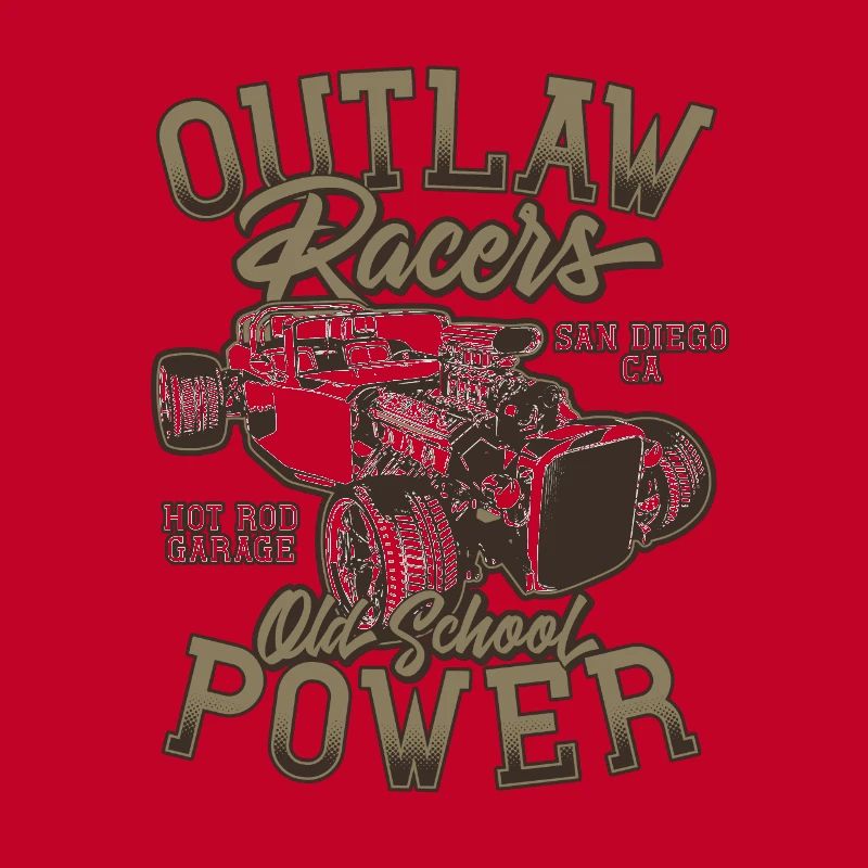 Hot Rod - Voitures de course classiques - lumineuses