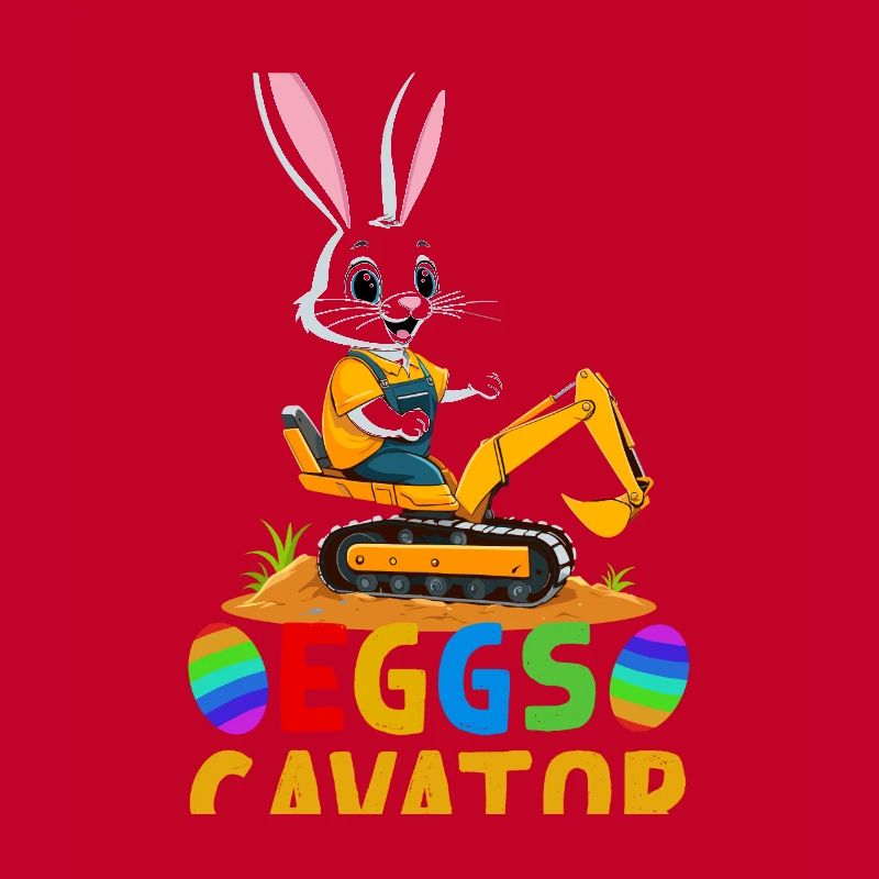 Funny Easter Saying Easter Bunny Excavator Driver