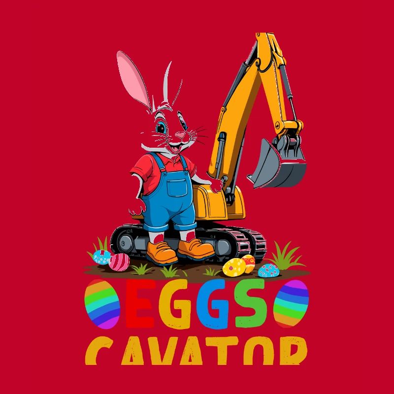 Funny Easter Saying Easter Bunny Excavator Driver