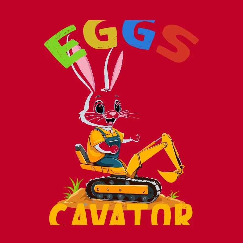 Funny Easter Saying Easter Bunny Excavator Driver