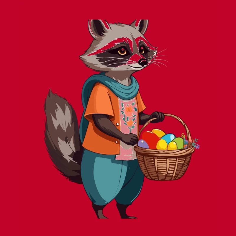 Funny Raccoon Easter Bunny Cute Easter Eggs