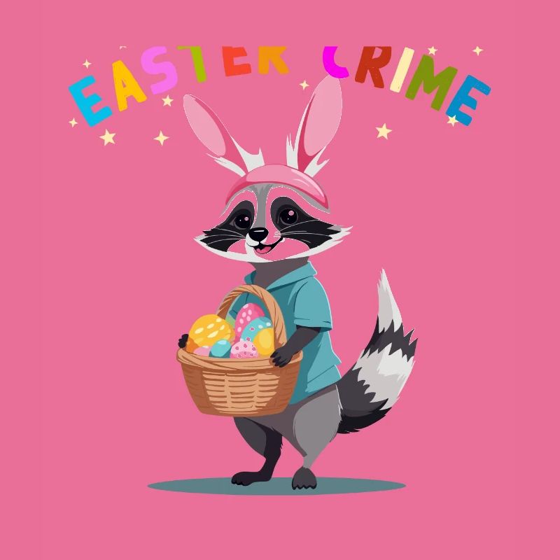 Funny Cute Raccoon Easter Eggs Design