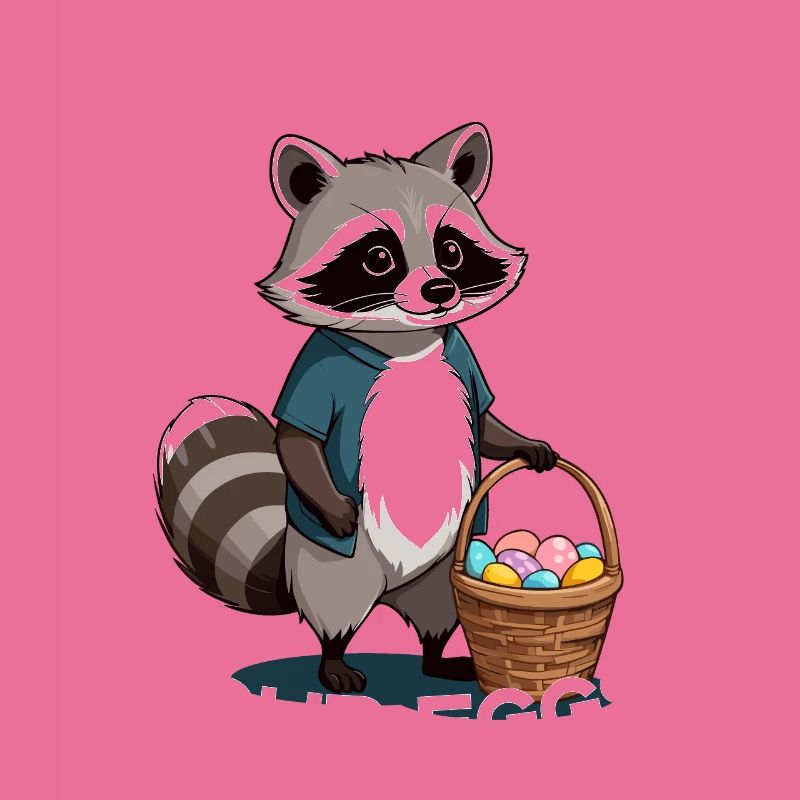 Funny Egg Thief Raccoon Easter Bunny Design
