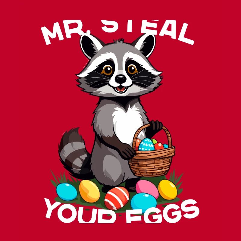 Eggs Thief Funny Raccoon Easter Design