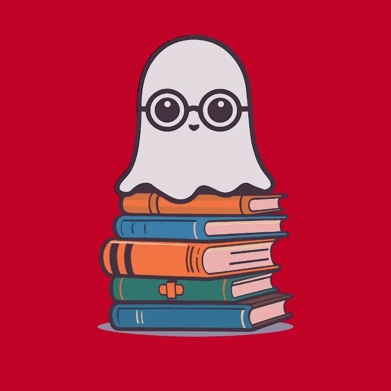 Book Lover Style Reading Halloween Ghost