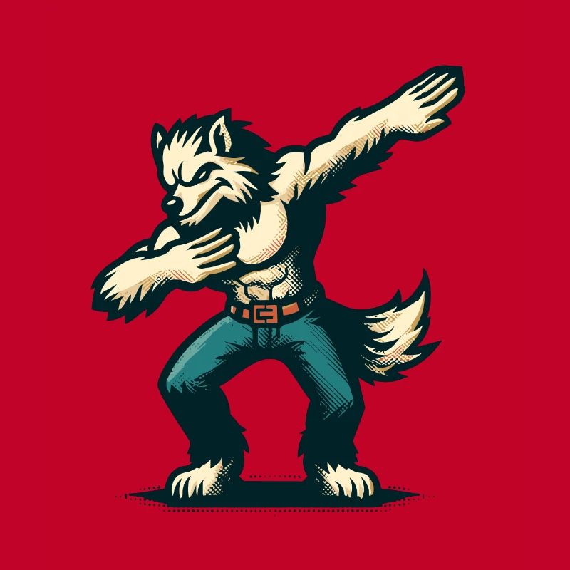 Dabbender Werwolf Lustiges Dabbing Design