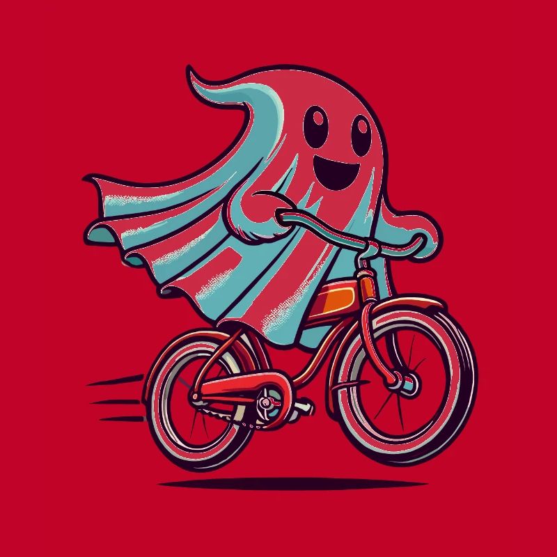 Bicycle Riding Ghost Funny Ghost