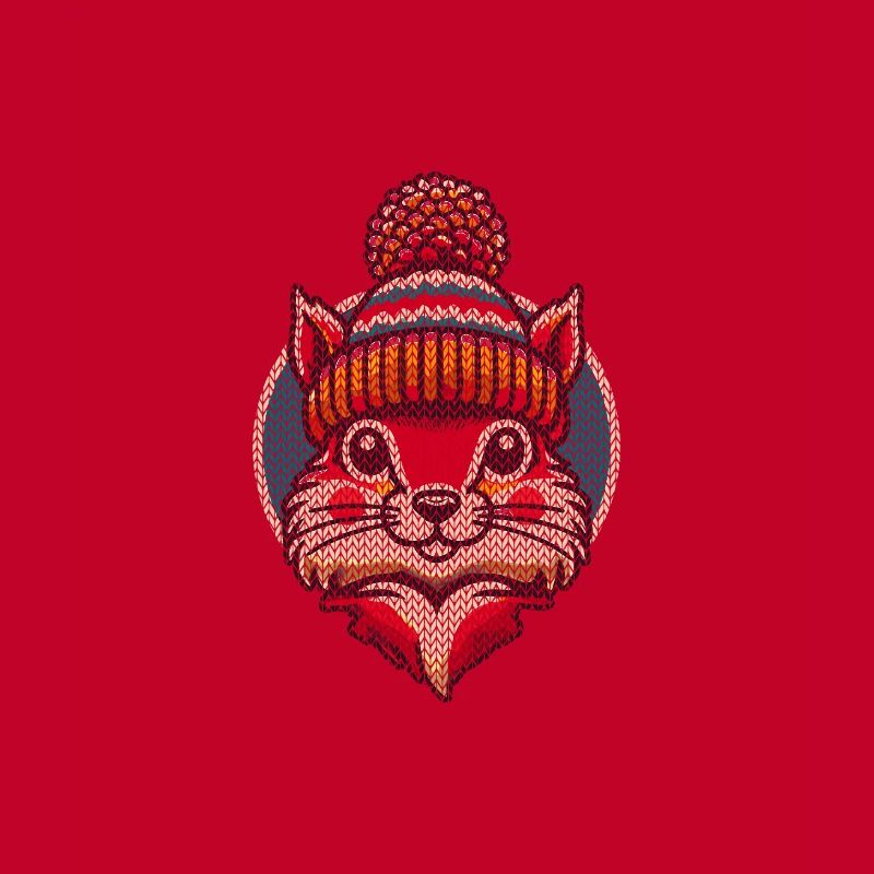 Winter knitting style squirrel with hat