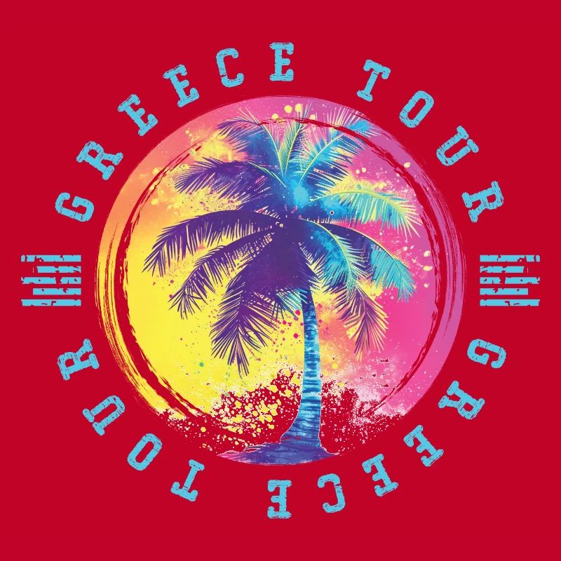 Greece Tour Palm Trees Multicolored