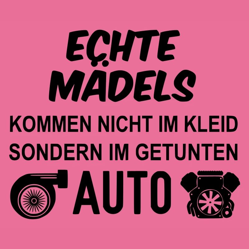 Echte Mädels kommen im getunten Auto