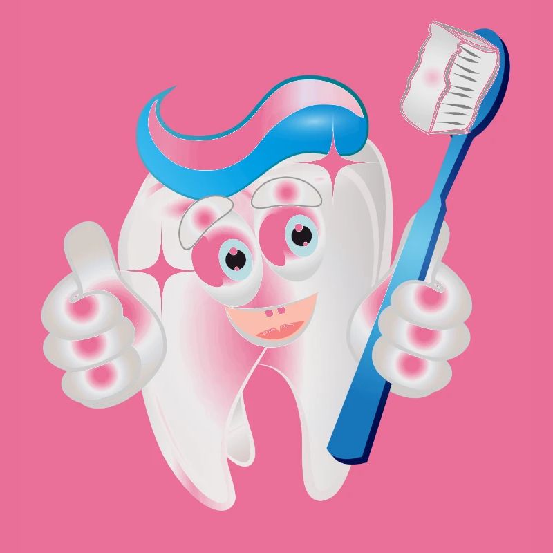 radiant white tooth with toothpaste as a comic