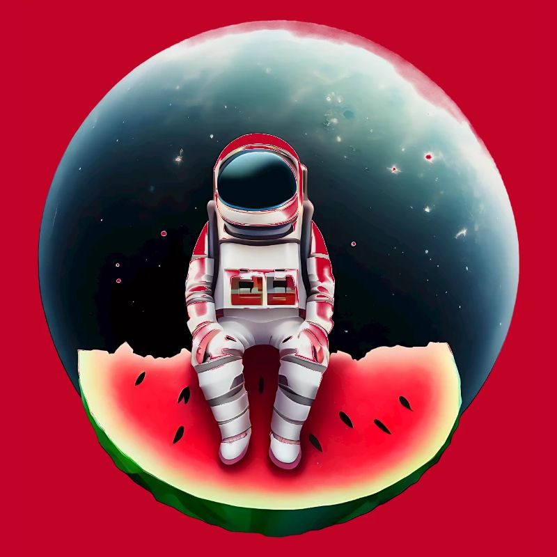 Astronaute sur pastèque