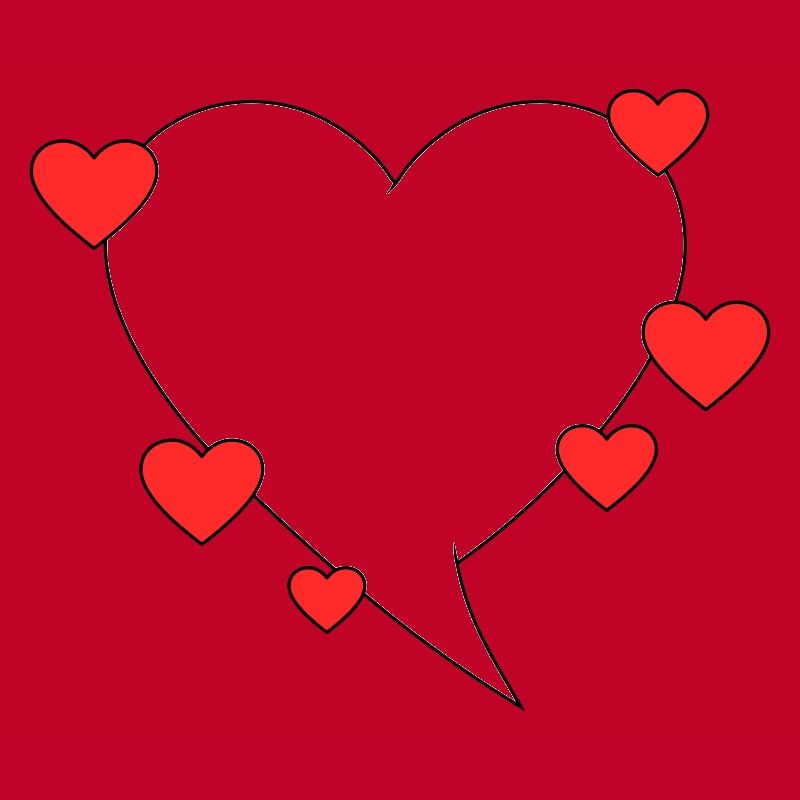 Bulle de dialogue avec des cœurs