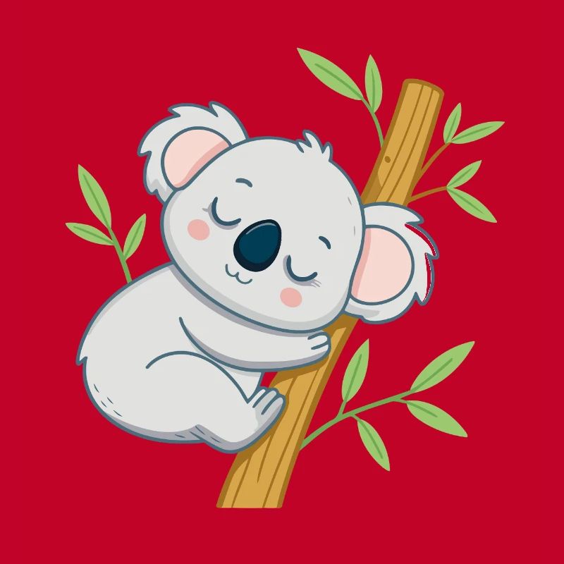 Sleeper koala on a branch