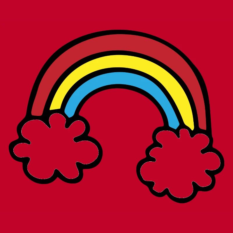 Rainbow two clouds